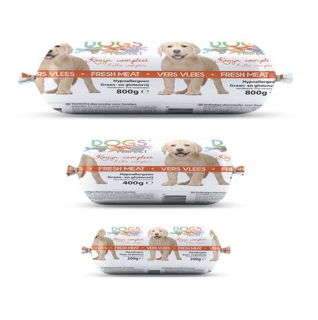 Dogs Perfect Dogs Perfect Houdbaar Konijn compleet 20 x 400 gr Dogs Perfect Dogs Perfect Houdbaar Konijn compleet 20 x 400 gr