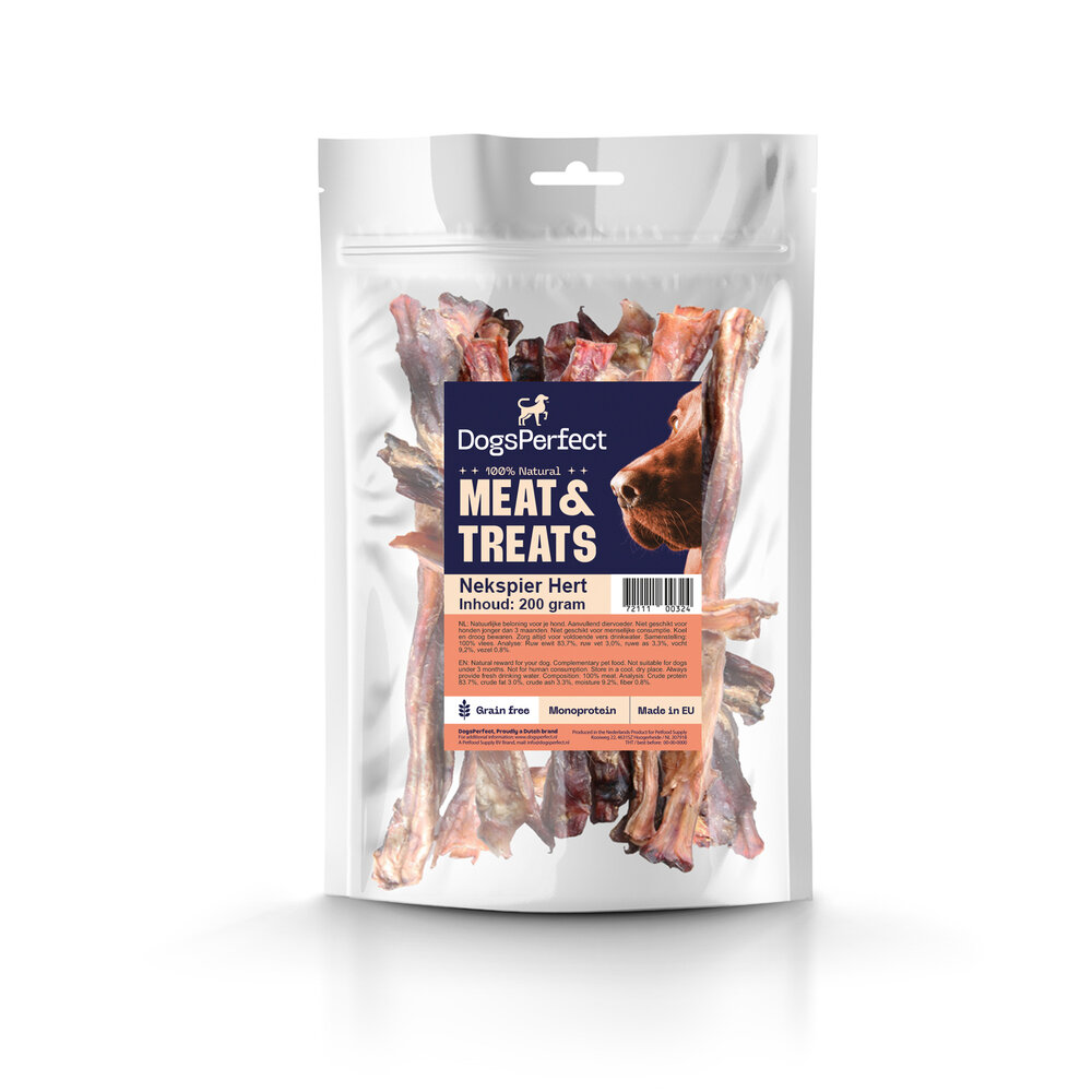 DogsPerfect DogsPerfect Nekspier Hert EU 10 x 200gr DogsPerfect DogsPerfect Nekspier Hert EU 10 x 200gr