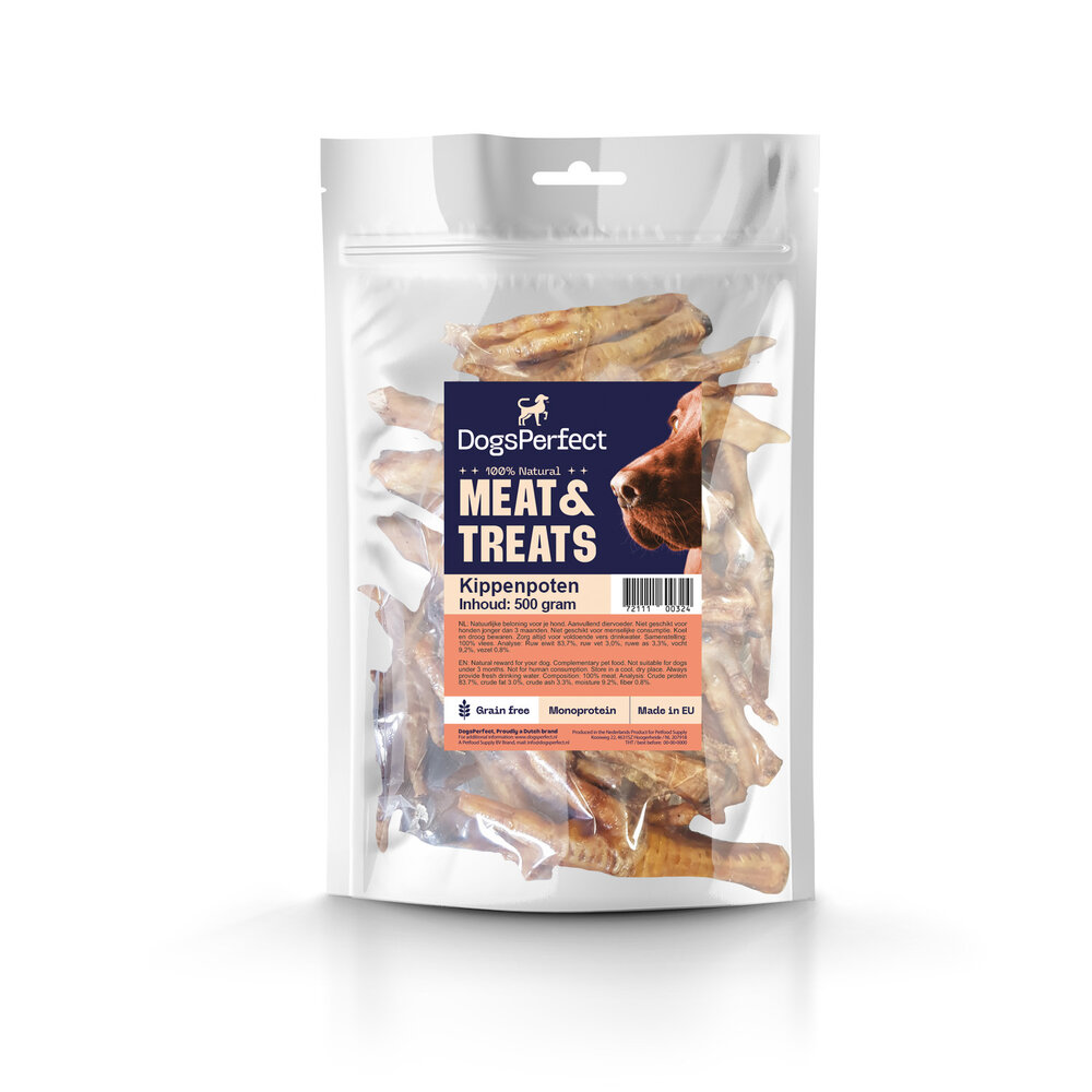 DogsPerfect DogsPerfect Kippenpoten EU 10 x 500gr DogsPerfect DogsPerfect Kippenpoten EU 10 x 500gr