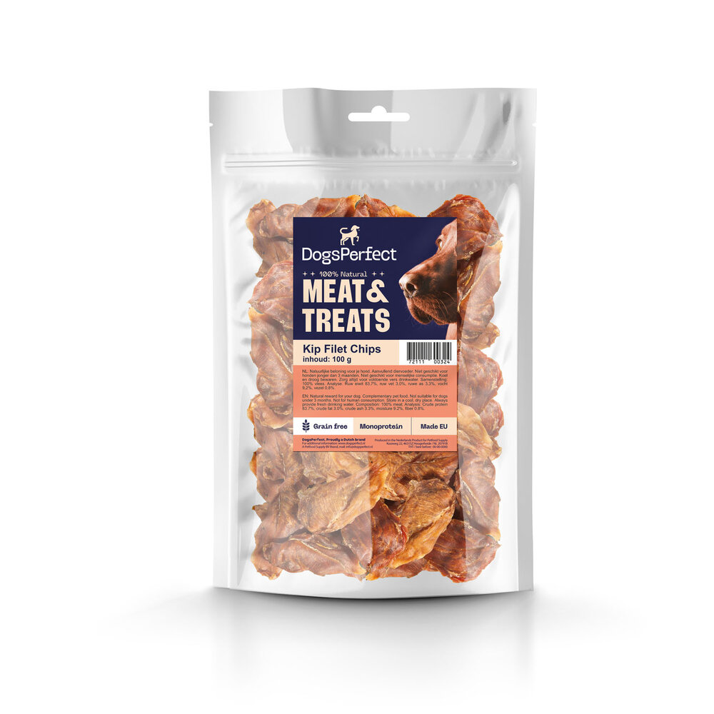 DogsPerfect DogsPerfect Kip Filet Chips  10 x 100gr