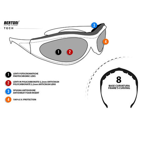 Bertoni Bertoni Antifog AF125C Motorbril Bertoni Bertoni Antifog AF125C Motorbril