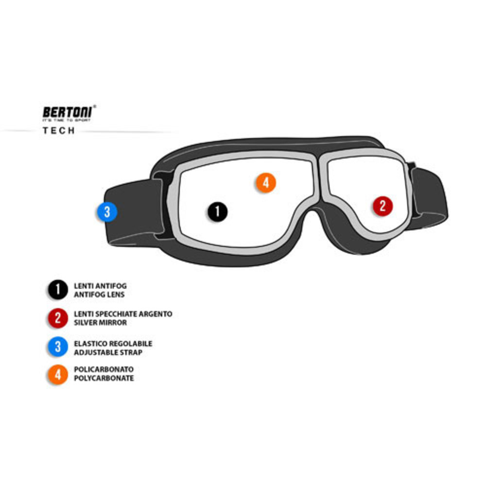 Bertoni Bertoni Antifog AF188A Motorbril Bertoni Bertoni Antifog AF188A Motorbril