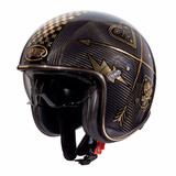Premier Premier Vintage Evo Carbon NX Gold Chromed motorhelm Premier Premier Vintage Evo Carbon NX Gold Chromed motorhelm