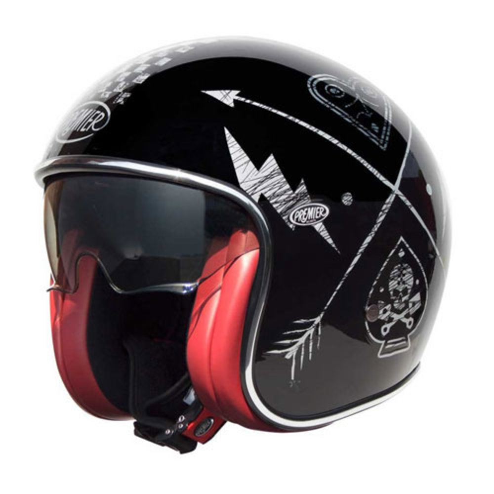 Premier Premier Vintage  Evo NX Silver Chromed motorhelm