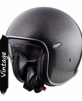 Premier Premier Vintage Evo U9 glitter zwart zilver Motorhelm Premier Premier Vintage Evo U9 glitter zwart zilver Motorhelm