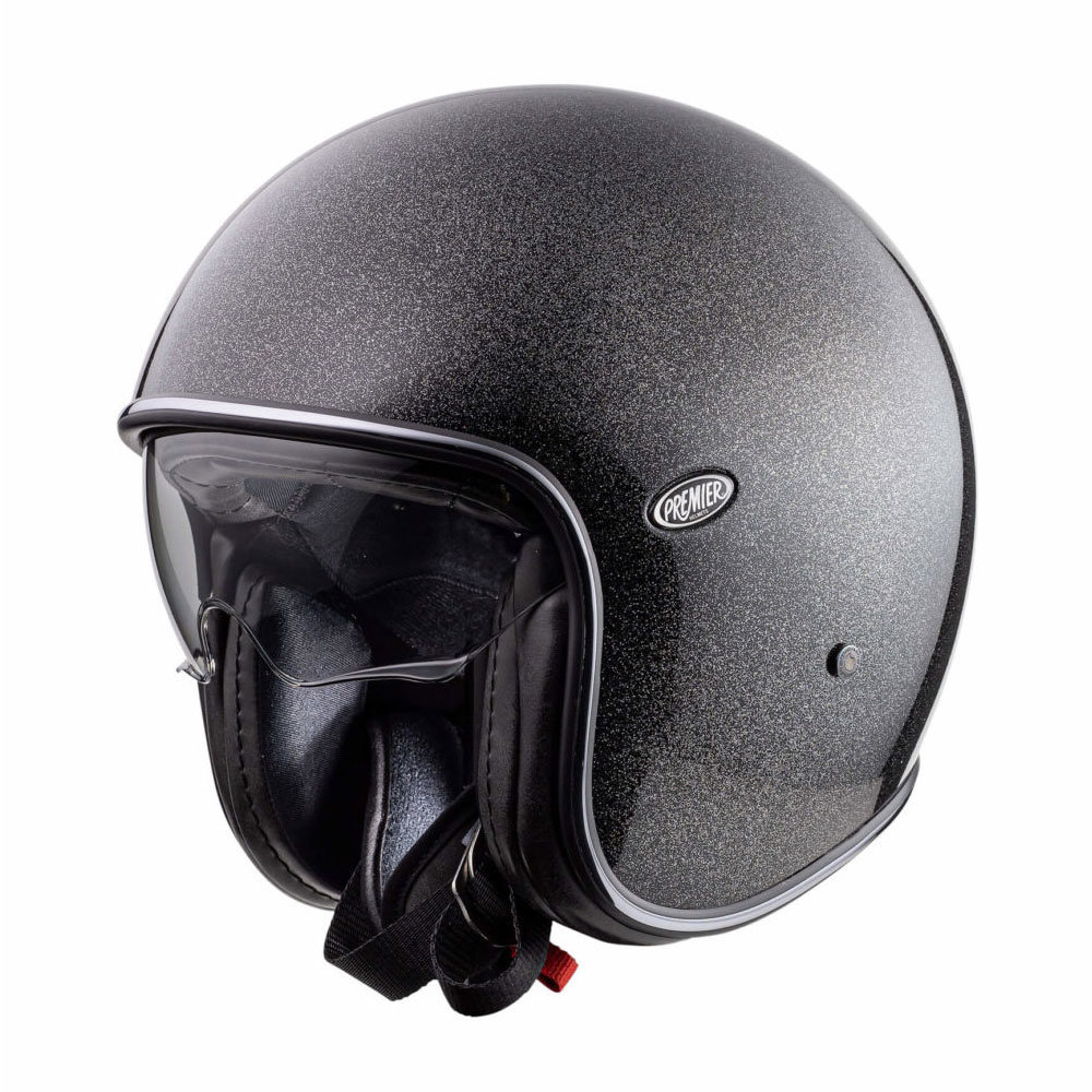 Premier Premier Vintage Evo U9 glitter zwart zilver Motorhelm Premier Premier Vintage Evo U9 glitter zwart zilver Motorhelm