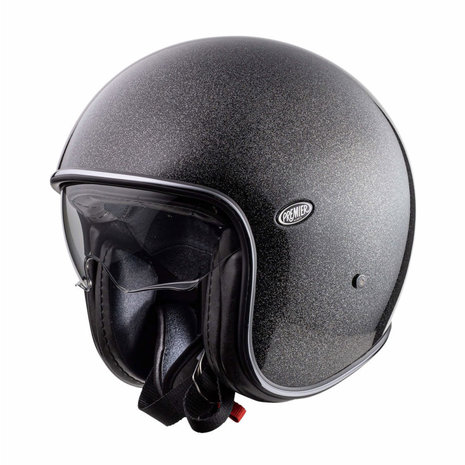 Premier Premier Vintage Evo U9 glitter zwart zilver Motorhelm Premier Premier Vintage Evo U9 glitter zwart zilver Motorhelm