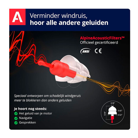 Alpine Alpine Motosafe Pro  motor oordoppen Alpine Alpine Motosafe Pro  motor oordoppen