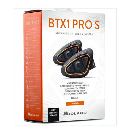 Midland Midland BTX1 pro-S Twinpack communicatiesysteem Midland Midland BTX1 pro-S Twinpack communicatiesysteem