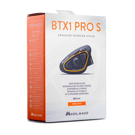Midland MIdland BTX 1 Pro S Singlepack intercomsysteem Midland MIdland BTX 1 Pro S Singlepack intercomsysteem