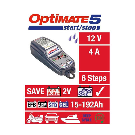 Tecmate Tecmate  Optimate 5  4A  druppellader Tecmate Tecmate  Optimate 5  4A  druppellader