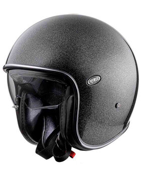 Premier Premier Vintage U9 Evo Glitter Silver motorhelm SALE Premier Premier Vintage U9 Evo Glitter Silver motorhelm SALE
