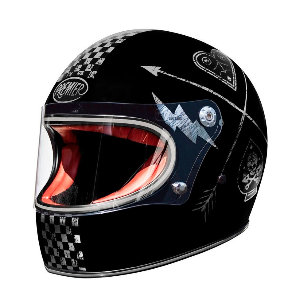 Premier Premier Trophy NX Silver Chromed motorhelm SALE Premier Premier Trophy NX Silver Chromed motorhelm SALE