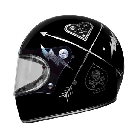 Premier Premier Trophy NX Silver Chromed motorhelm SALE Premier Premier Trophy NX Silver Chromed motorhelm SALE