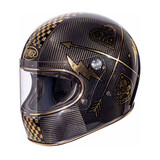 Premier Premier Trophy  Carbon NX Gold Chromed motorhelm SALE Premier Premier Trophy  Carbon NX Gold Chromed motorhelm SALE