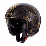 Premier Premier Vintage Evo Carbon NX Gold Chrome motorhelm SALE
