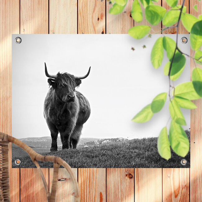 Sweet Living Outdoor Poster Highlander Schwarz und Weiß