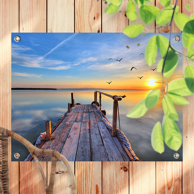 Sweet Living Outdoor Poster Sonnenuntergang See