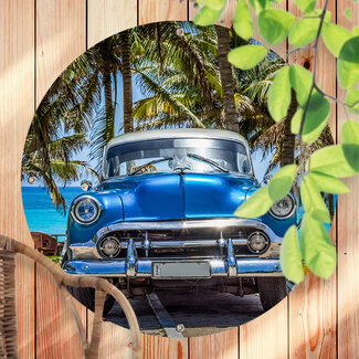 Sweet Living Rundes Outdoor Poster Kubanisches Taxi