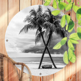 Sweet Living Rundes Outdoor Poster Palm Tree Beach