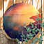 Sweet Living Rundes Outdoor Poster Felsiger Sonnenuntergang