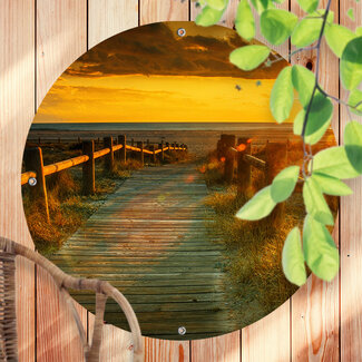 Sweet Living Rundes Outdoor Poster Sonnenuntergang Strand