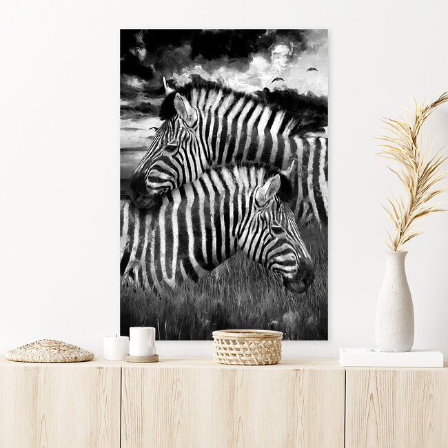 Sweet Living Leinwand Bild Zwei Zebras
