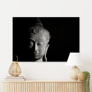 Sweet Living Leinwand Bild Buddha Schwarz und Weiß