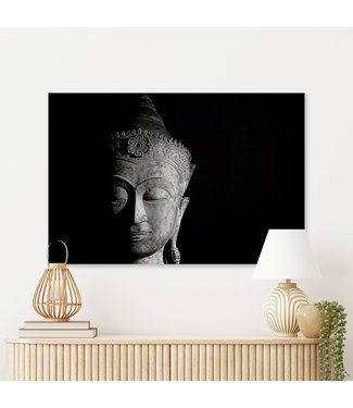 Sweet Living Leinwand Bild Buddha Schwarz und Weiß