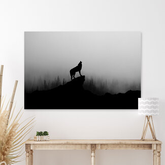 Sweet Living Leinwand Bild Heulender Wolf