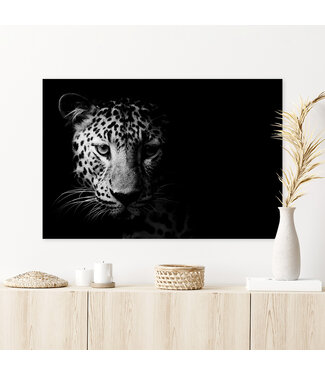 Sweet Living Leinwand Bild Schwarz Weiß Leopard