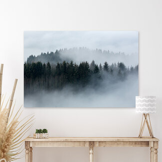 Sweet Living Leinwand Bild Nebliger Wald