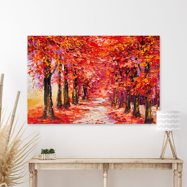 Sweet Living Leinwand Bild Bunter Herbstwald