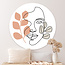 Sweet Living Runde Bilder Abstract Face with Leaves