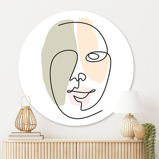 Sweet Living Runde Bilder Single Line Face Abstract