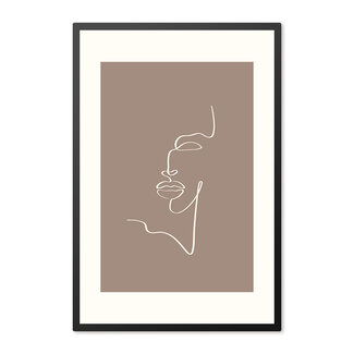 Sweet Living Poster mit Rahmen Line Face Shape