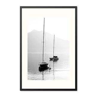 Sweet Living Poster mit Rahmen Segelboote auf dem See