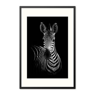 Sweet Living Poster mit Rahmen Zebra Schwarz Weiß