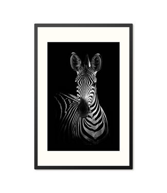 Sweet Living Poster mit Rahmen Zebra Schwarz Weiß