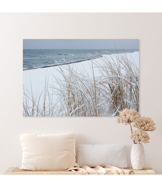 Sweet Living Glas Bild Verschneiter Strand