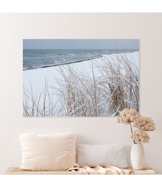 Sweet Living Glas Bild Verschneiter Strand