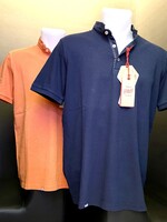 BOB Polo Collo Koreana Stretch Ricamata Navy