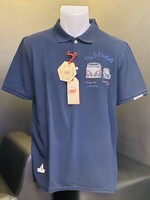 BOB BOB Polo Piquet Print On Heart Navy