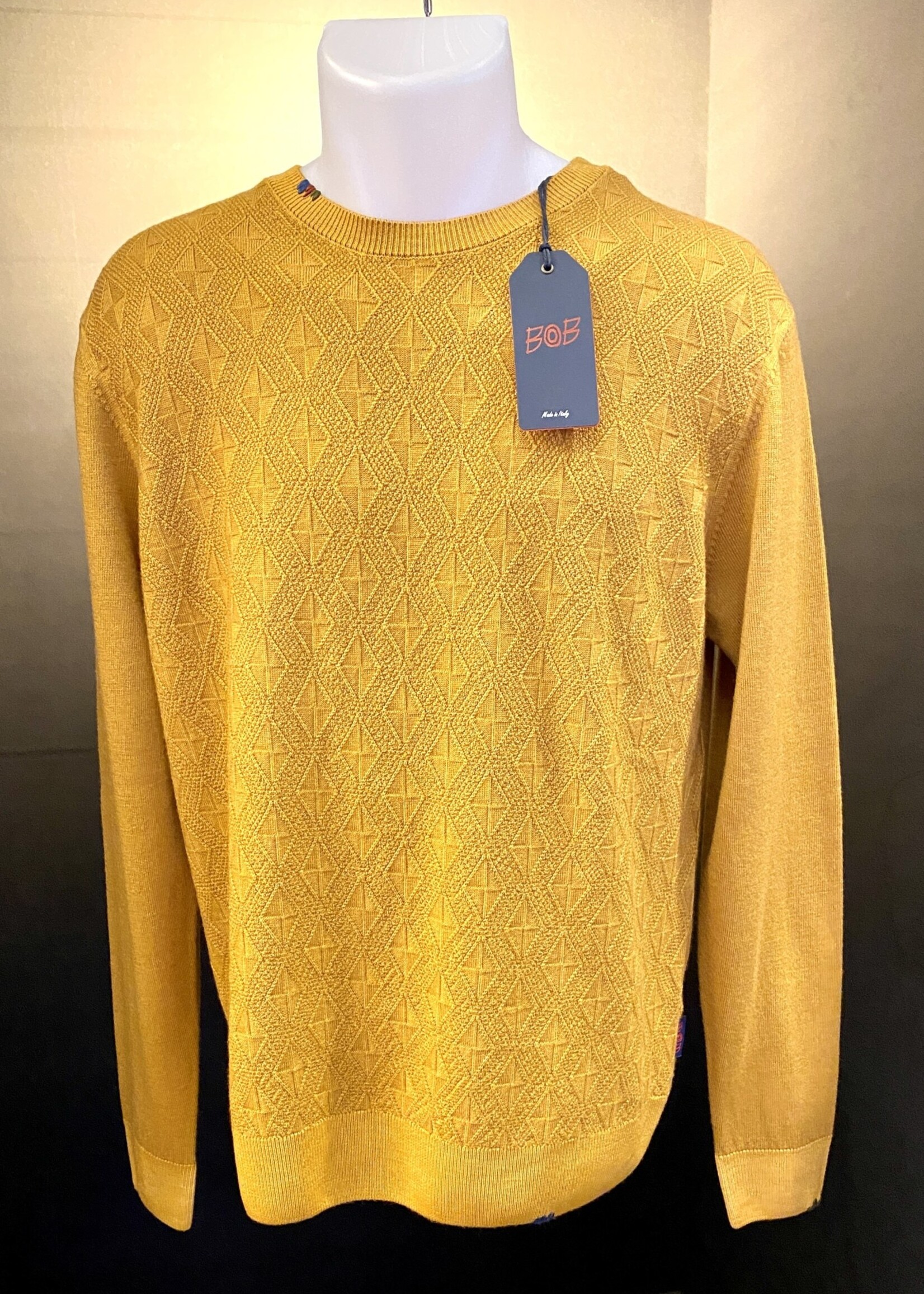 BOB BOB Girocollo Magliera Lana Punto Maglia Treccia