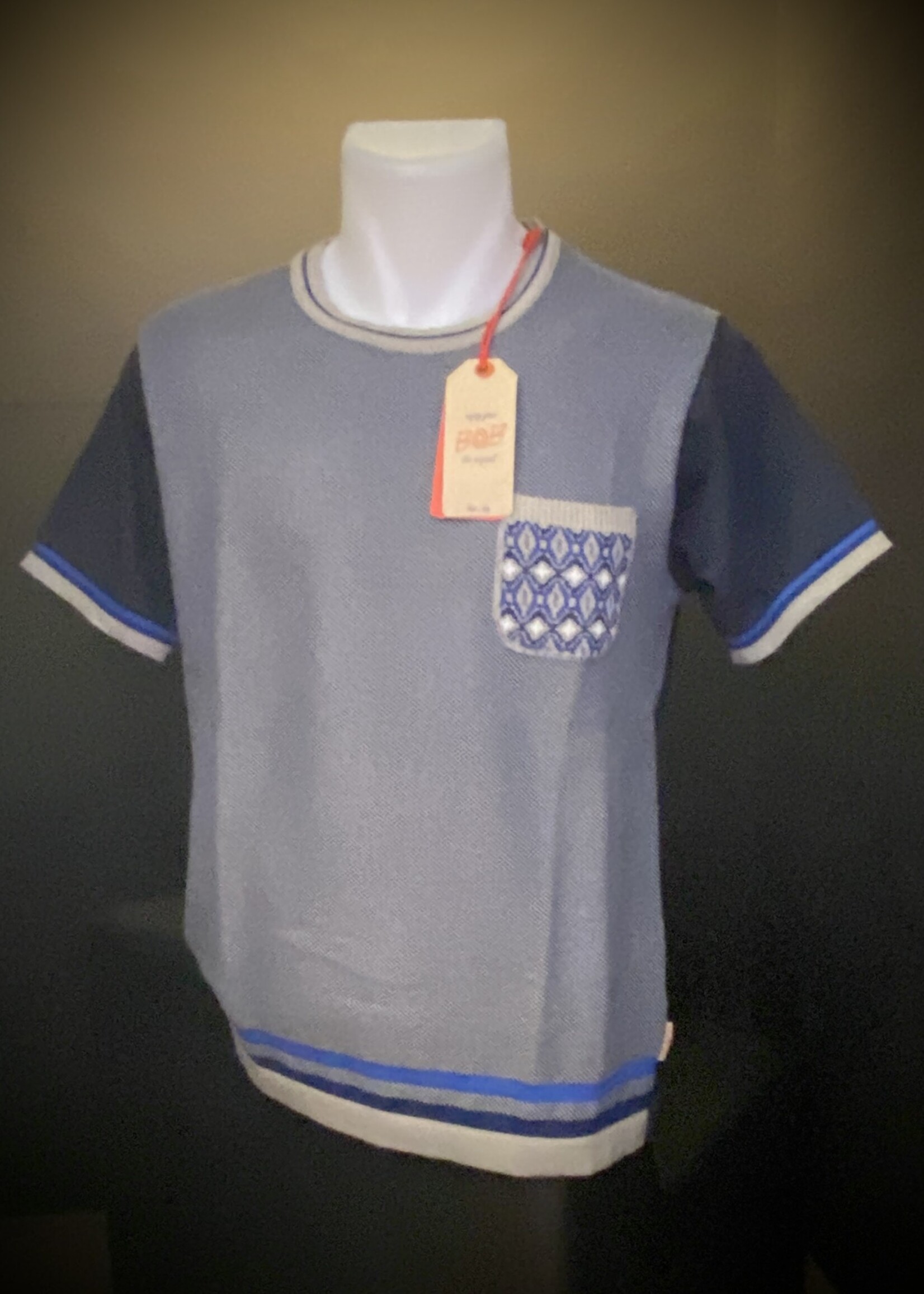 BOB BOB Girocollo Magliera Con Taschino Blue