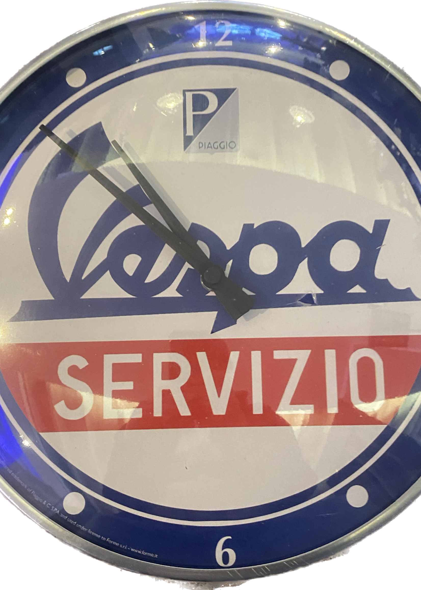 Vespa Gadgets Retro Horloge Vespa Servizio 30cm