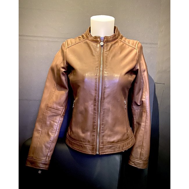 Le Temps Des Cerises LTDC Vuelta Leather Jacket Camel