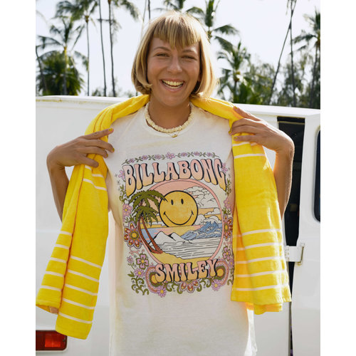 Billabong Billabong x Smiley True Boy - Oversized T-Shirt voor dames Billabong Billabong x Smiley True Boy - Oversized T-Shirt voor dames