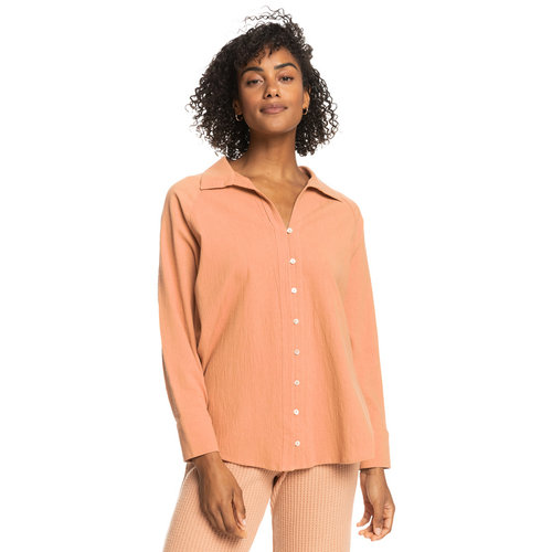 Roxy White Afternoon - Oversized Overhemd met Lange Mouw voor Dames Roxy White Afternoon - Oversized Overhemd met Lange Mouw voor Dames