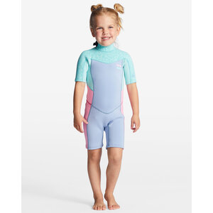 Billabong 2/2mm Synergy - Springsuit met Korte Mouwen en Achterrits voor Meisjes 2-7